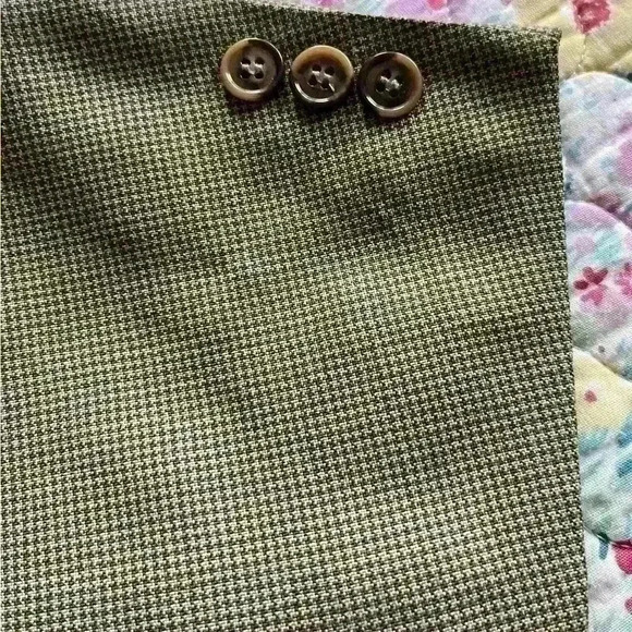 Men checkered suit tan and green - Picture 3 of 7